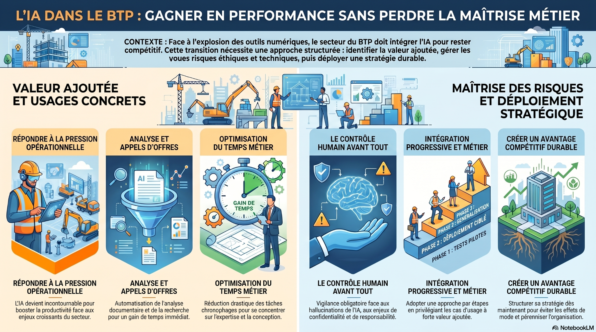 Infographie complète : L’IA dans le BTP, gagner en performance sans perdre la maîtrise métier